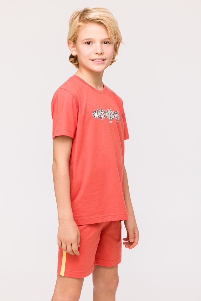 Woody Jongens-Heren Pyjama baksteenrood