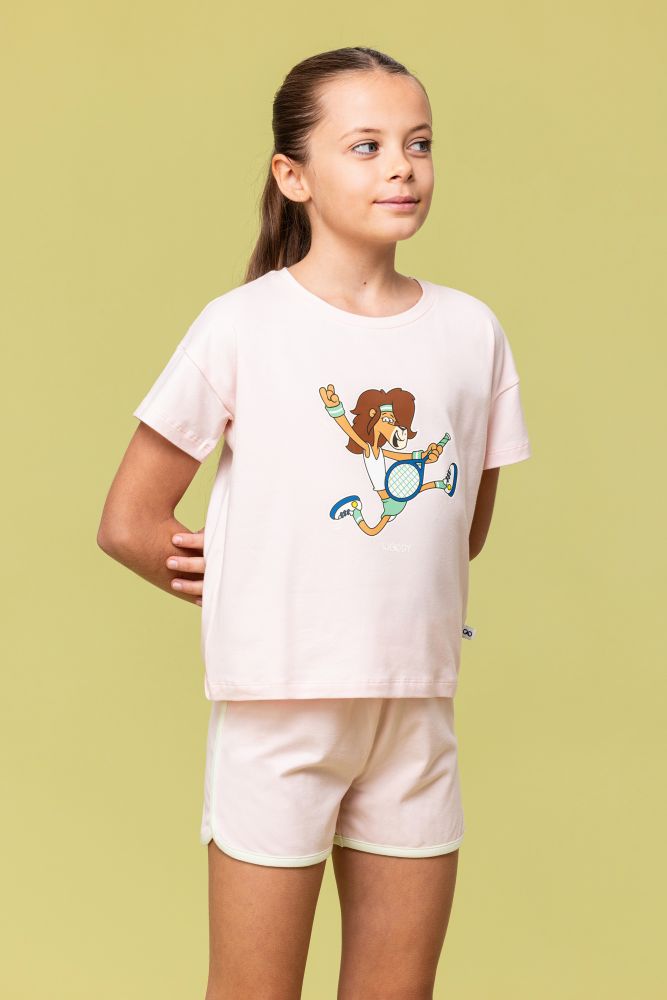 Woody Meisjes-Dames Pyjama lichtroos