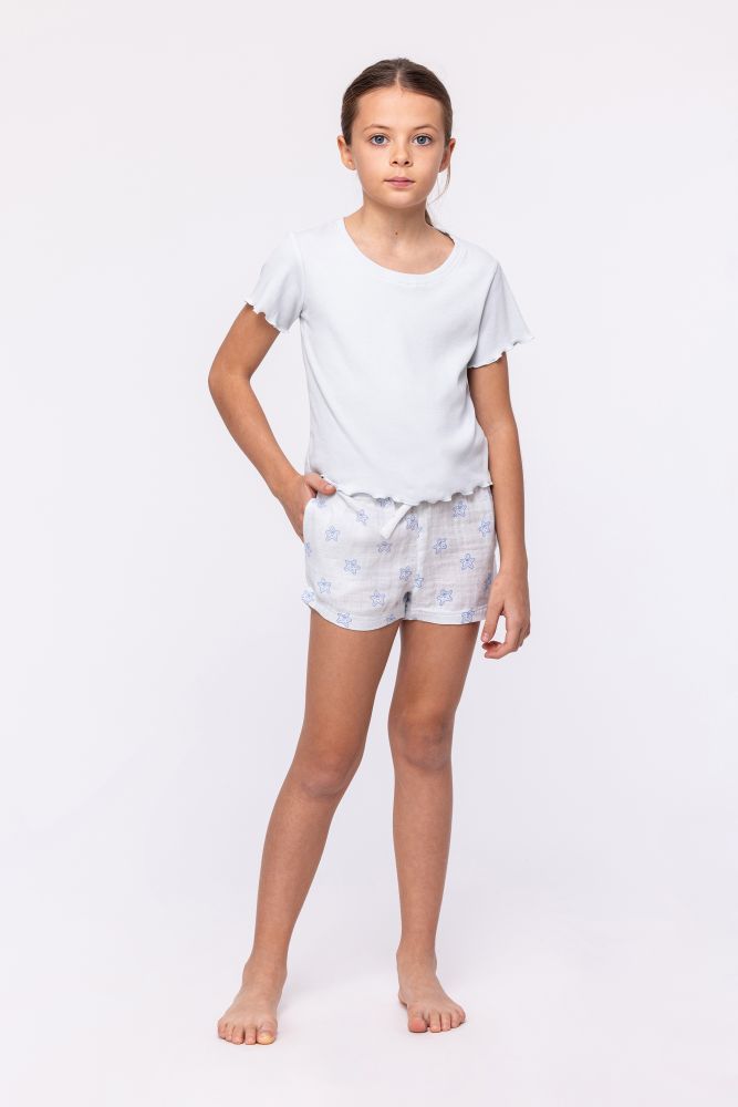 Woody Meisjes-Dames Pyjama lichtblauw