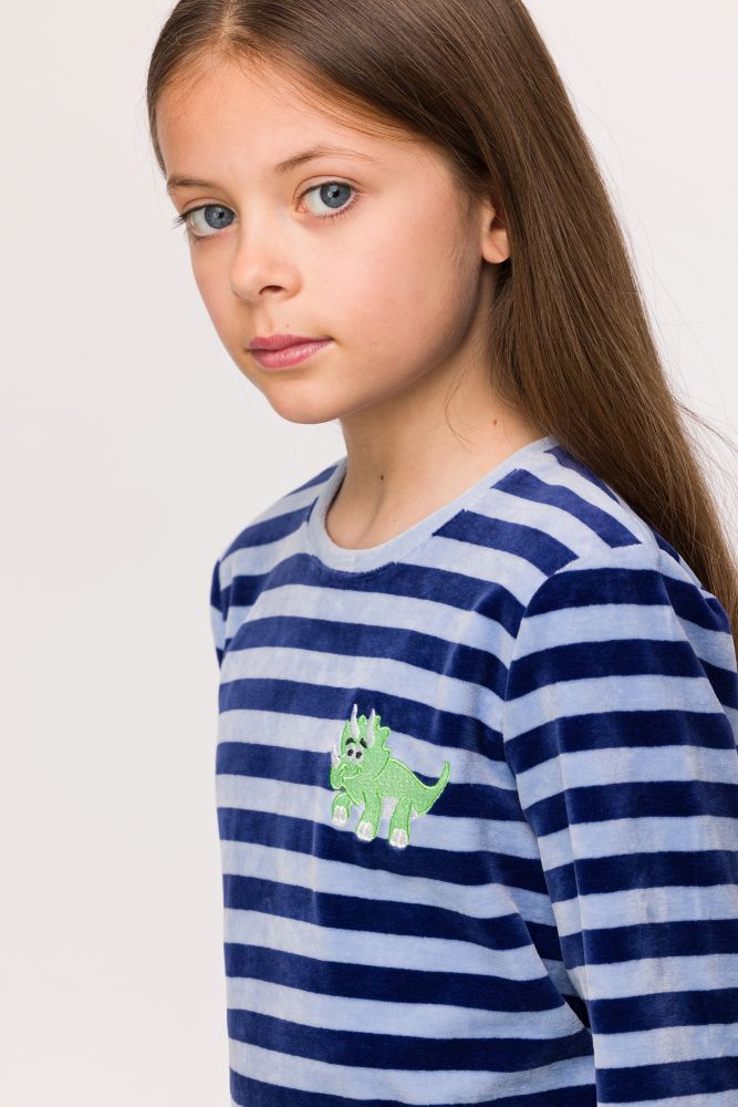 Woody Meisjes-Dames Pyjama blauwe streep