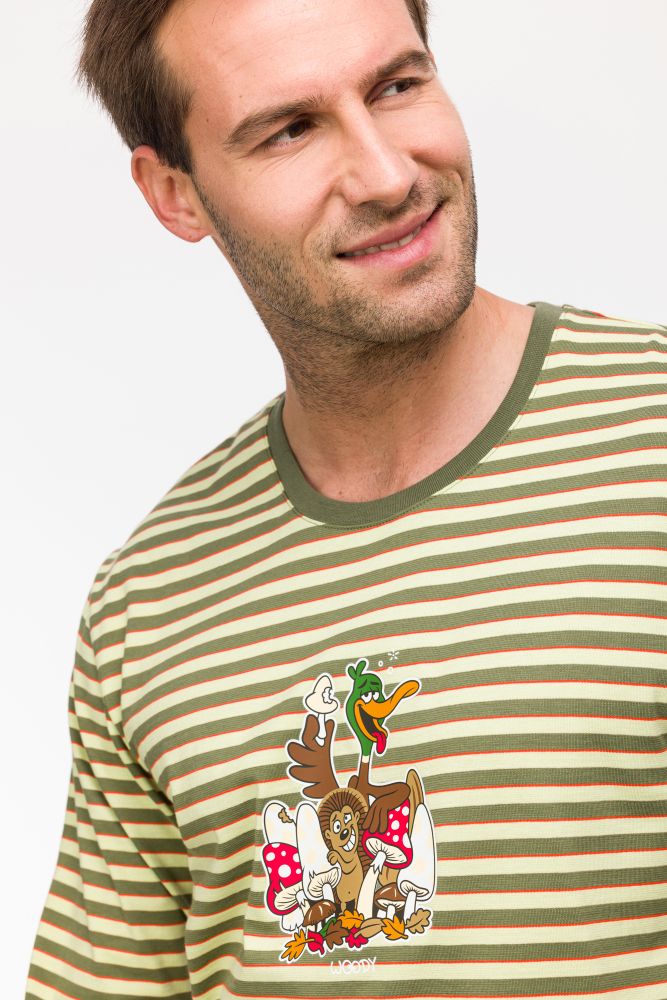 Woody Jongens-Heren Pyjama multicolor streep