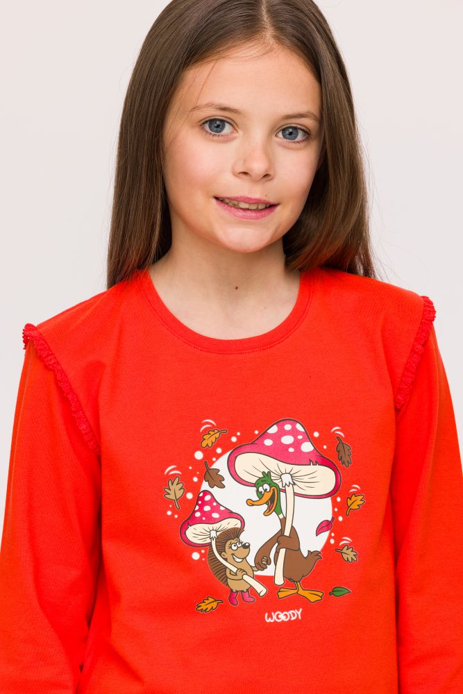 Woody Meisjes-Dames Pyjama rood