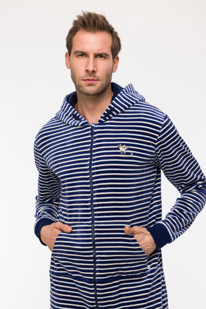 Woody Jongens-Heren Onesie blauwe streep