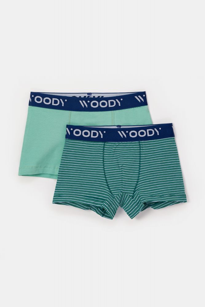 Woody Jongens set groen + streep