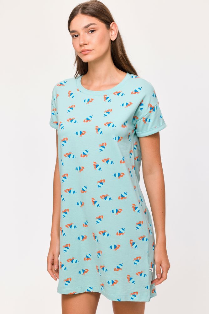Woody Slaapkleedje turquoise kreeften p