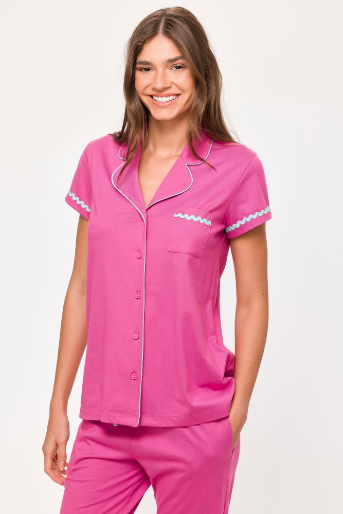 Woody Dames Pyjama fuchsia