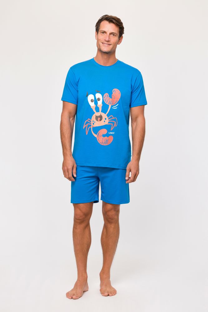 Woody Jongens-Heren Pyjama blauw