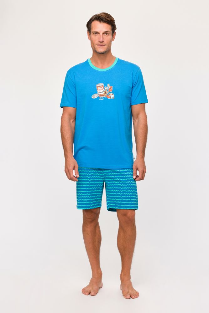 Woody Jongens-Heren Pyjama blauw