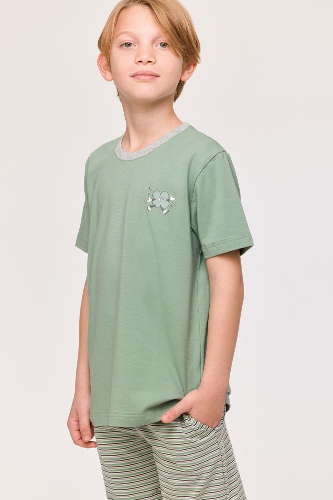 Woody Jongens-Heren Pyjama groen