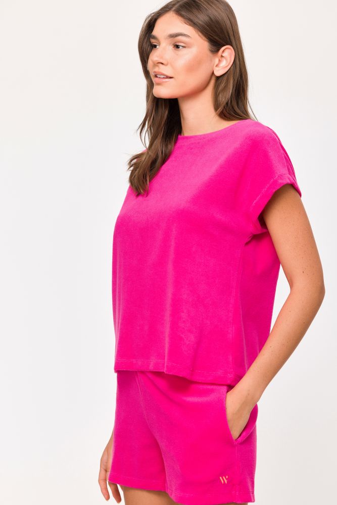 Woody Meisjes-Dames Set van T-shirt en Short fuchs