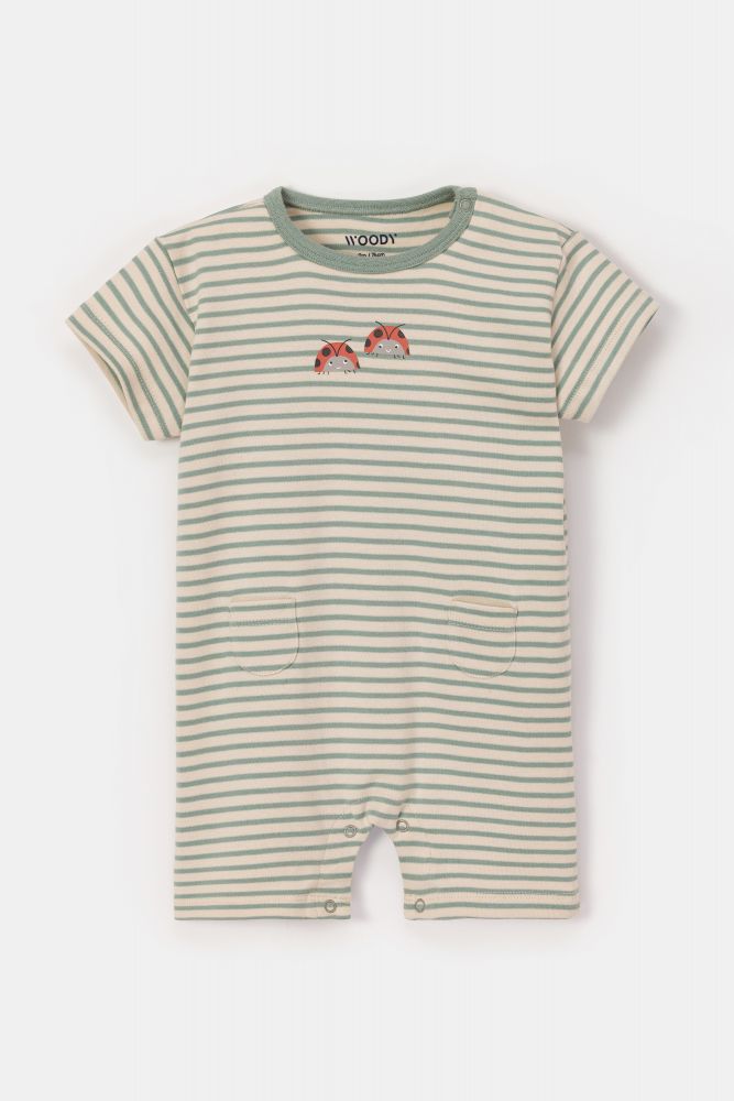 Woody Unisex Onesie groene streep