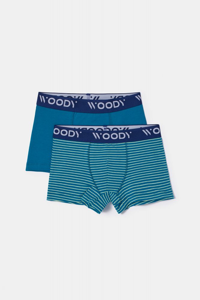 Woody Jongens boxer set groenblauw + str