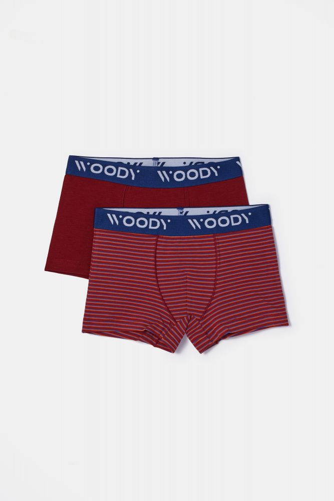 Woody Jongens boxer set bordeaux + stree