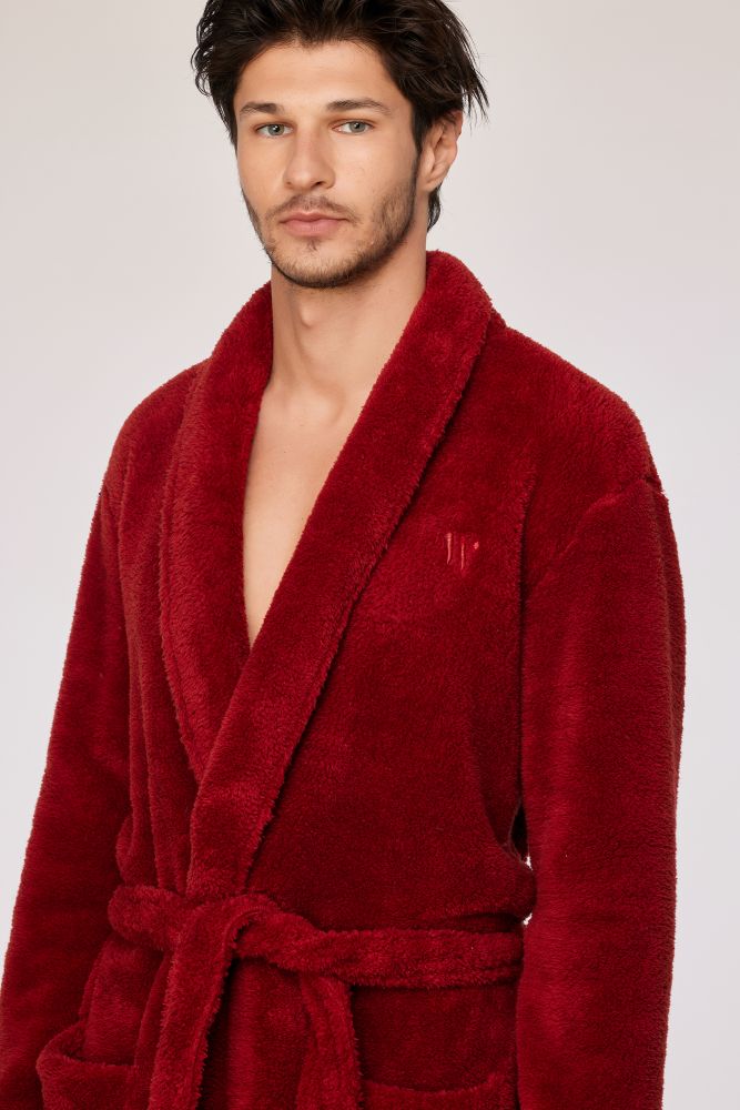 Woody Heren kamerjas donkerrood