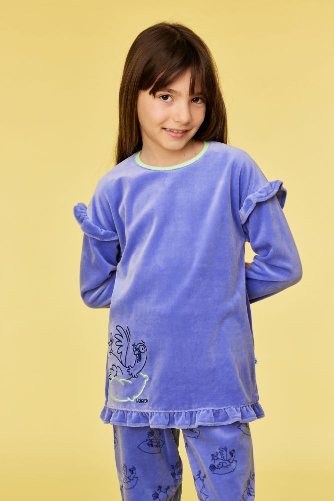 Woody Meisjes-Dames pyjama paars
