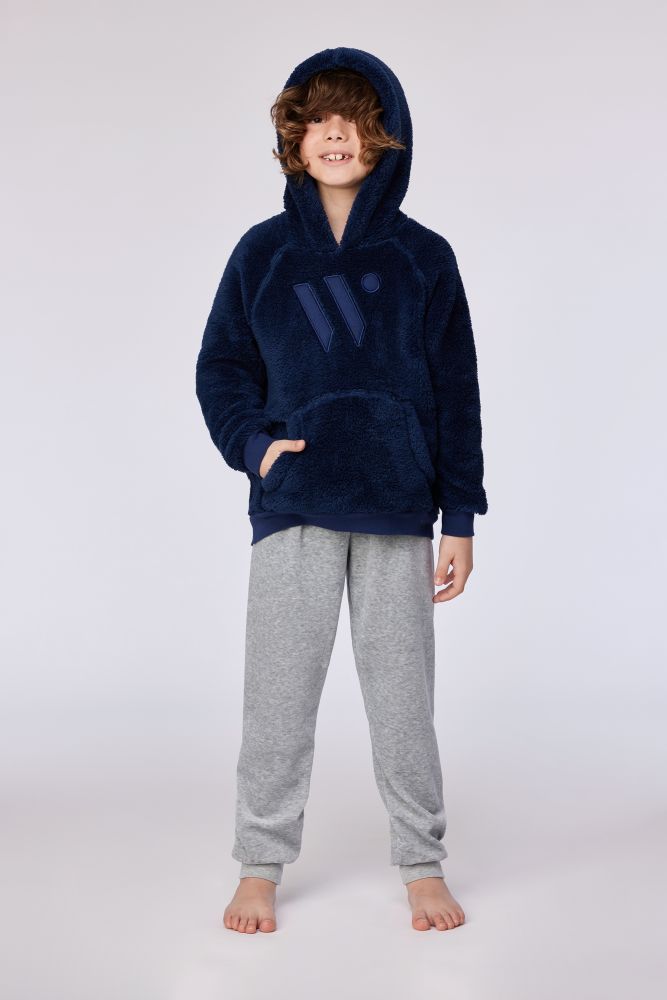 Woody Jongens-Heren sweater en broek donkerblauw