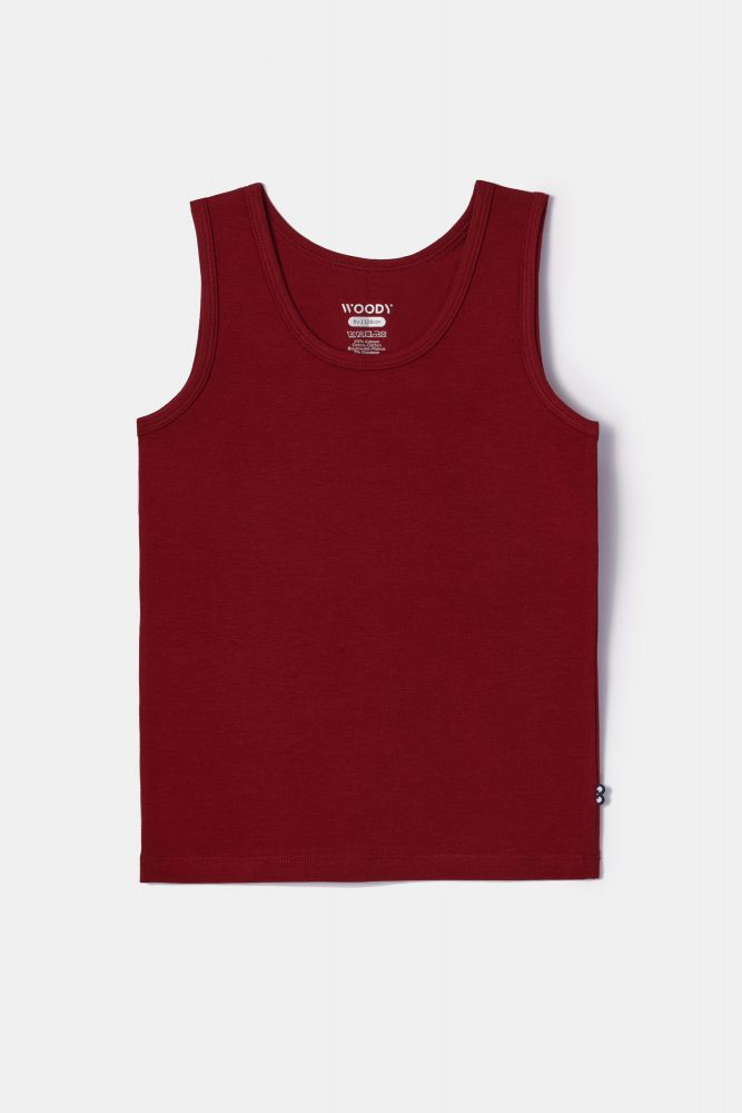 Woody Jongens Singlet donkerrood