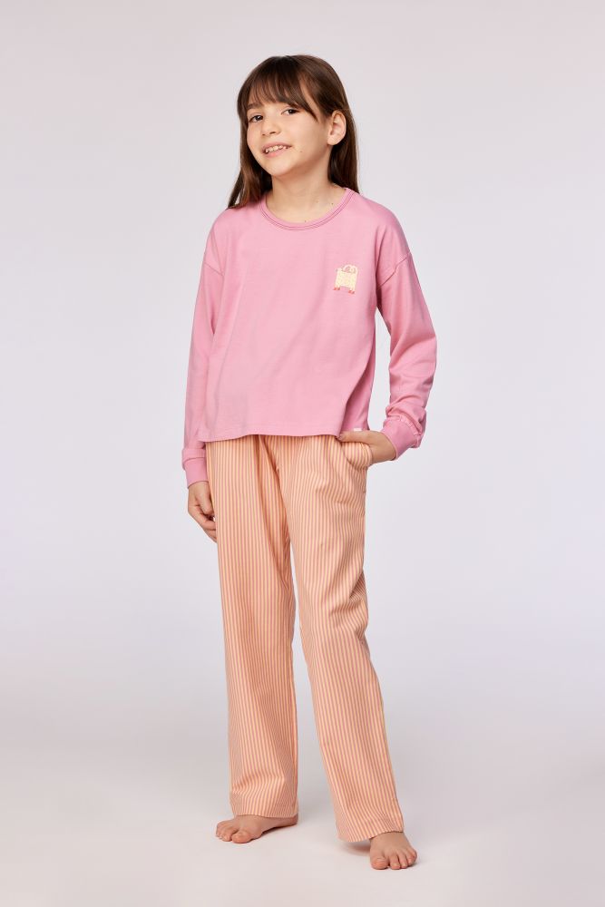 Woody Meisjes-Dames pyjama roze