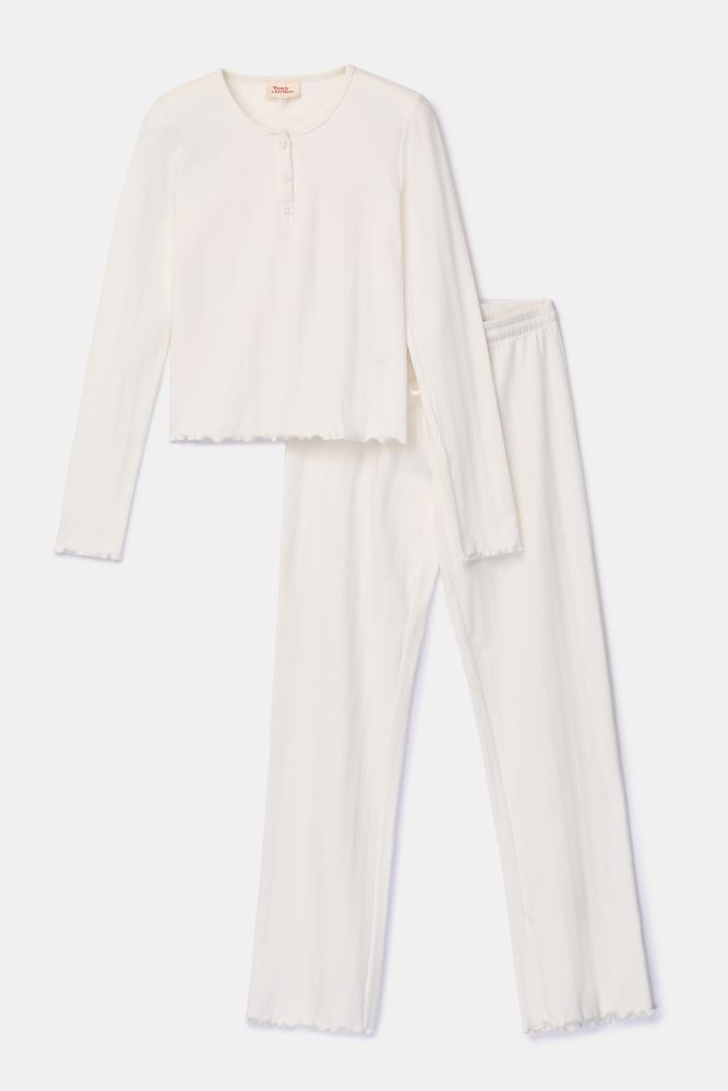 Woody x Kirilove Meisjes Pyjama, gebroken wit