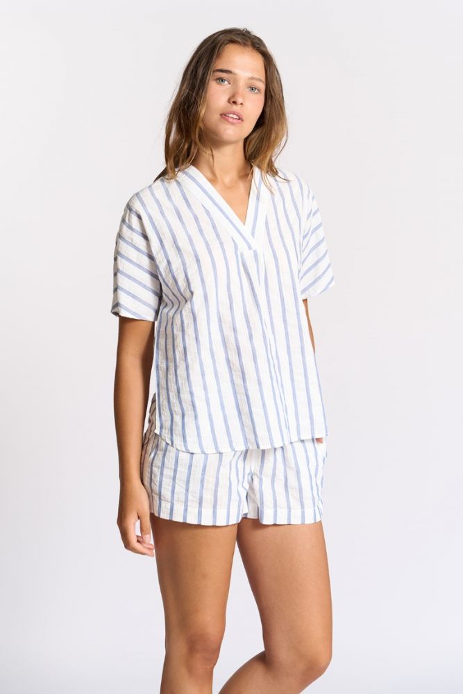 Dorélit Pyjama Milou+Cupido Stripe White Blue