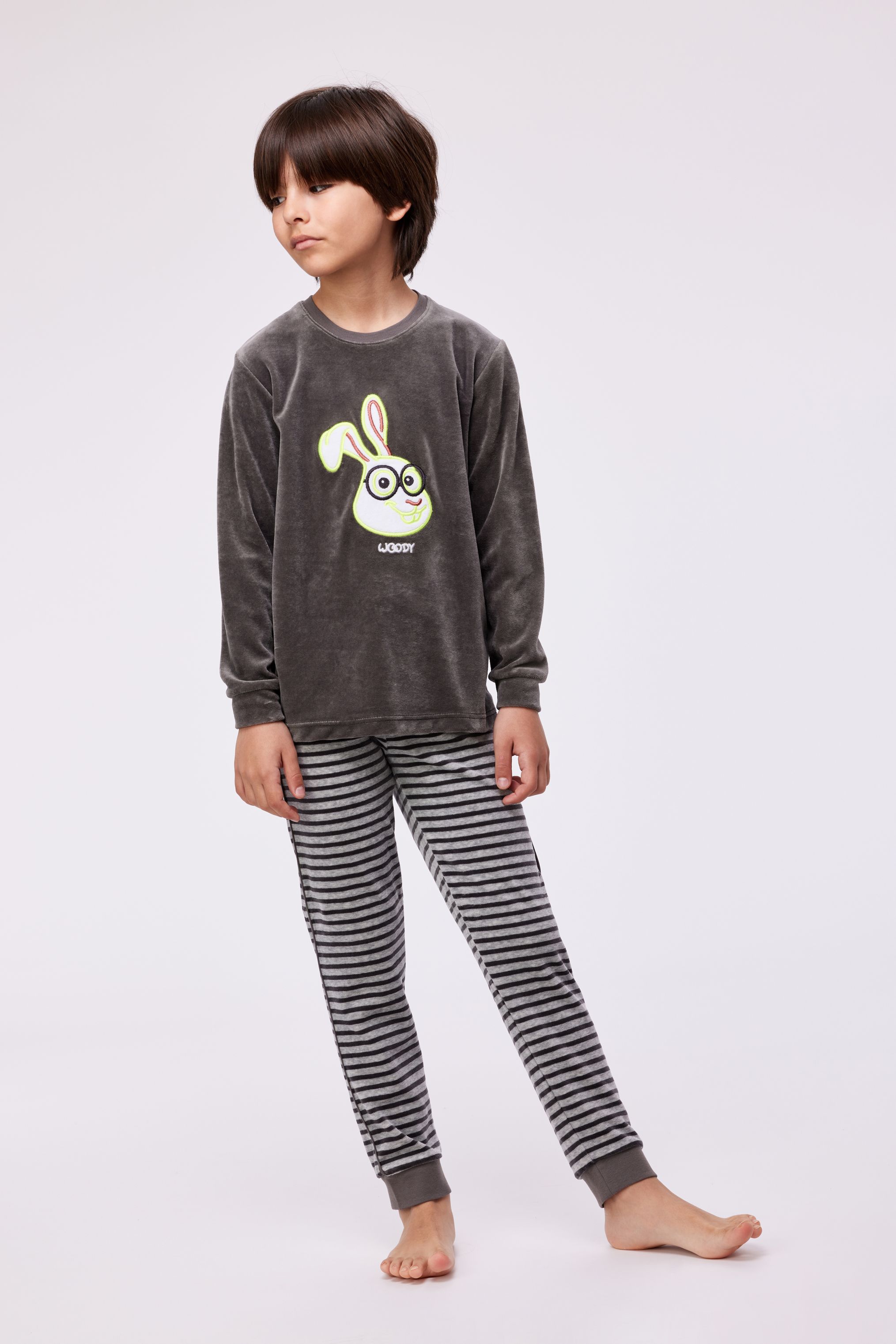 Woody Unisex Pyjama donkergrijs