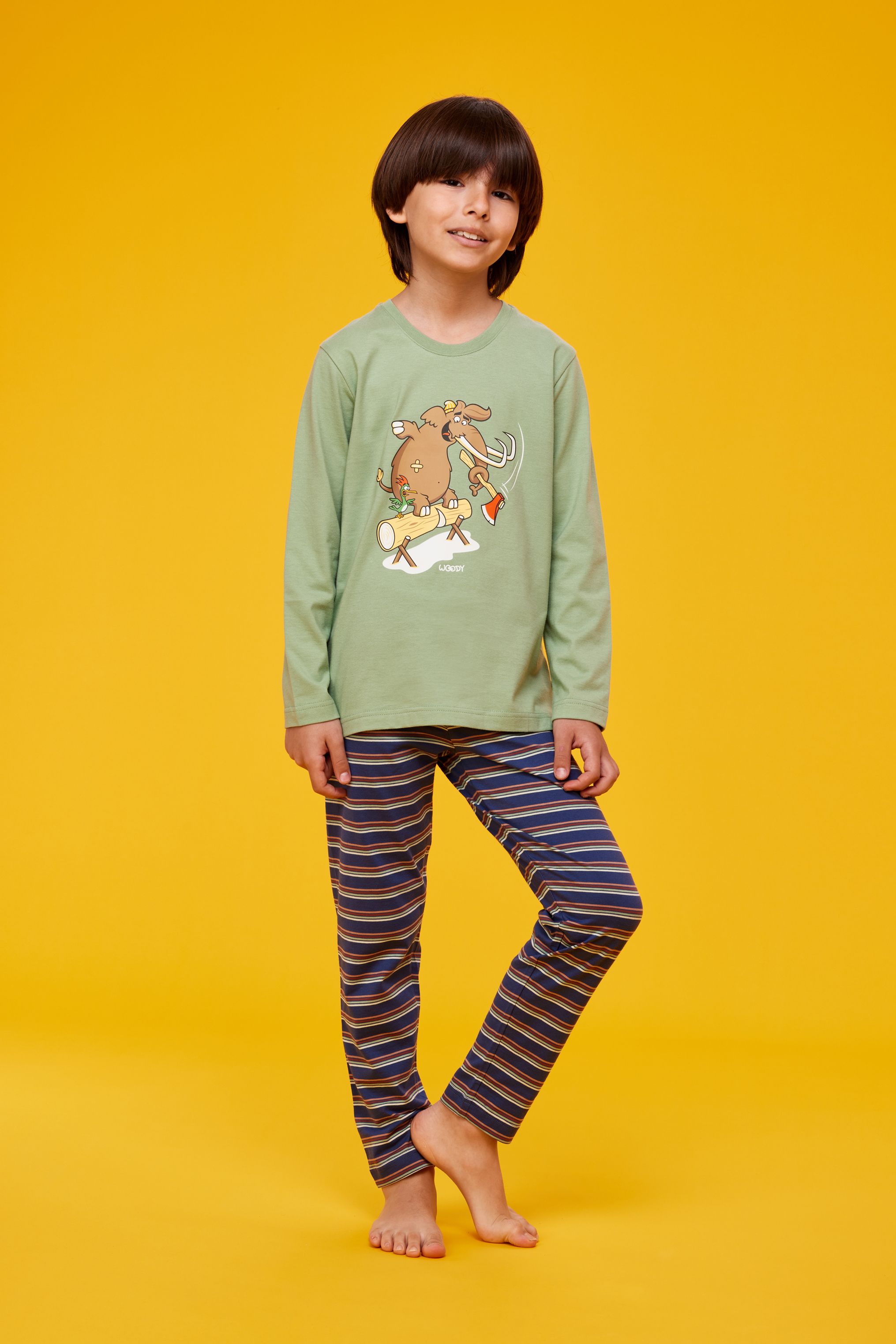 Woody Unisex Pyjama groen