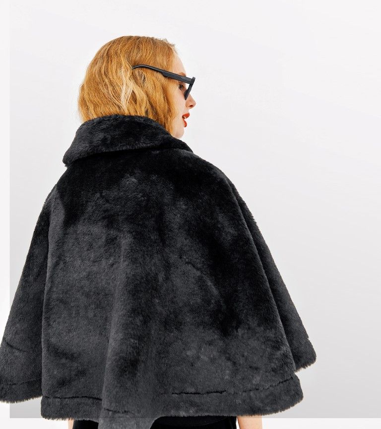 Lords & Lilies Dames poncho, zwart