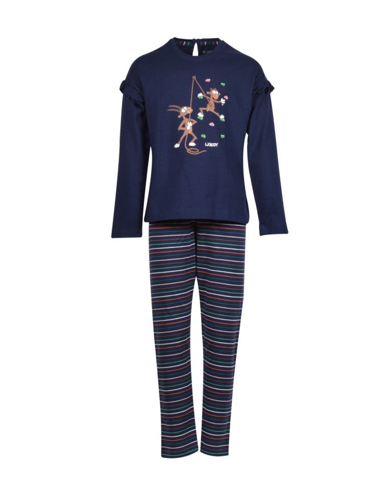 Meisjes-Dames pyjama, donkerblauw