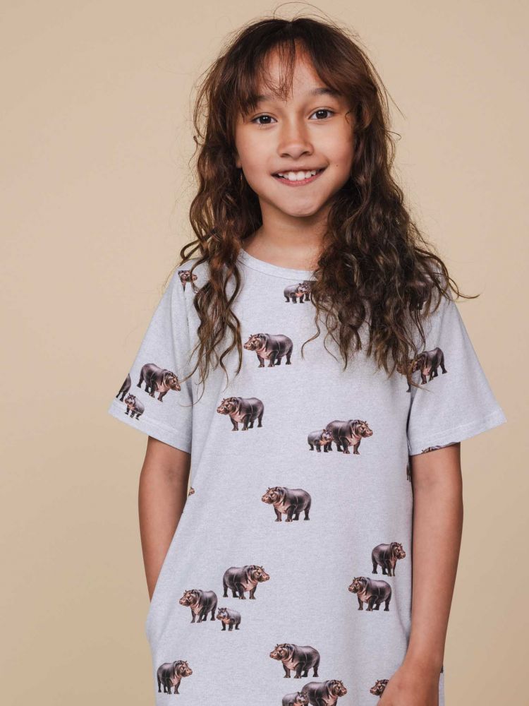 Snurk T-shirt Dress Hippos