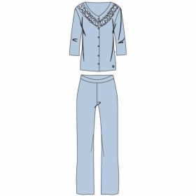 Lords & Lilies Dames pyjama kristal blauw