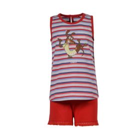 Woody Meisjes-Dames pyjama rood-blauw