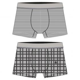Jongens-Heren short, duo fijne streep+robotprint
