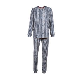 Woody Jongens-Heren pyjama blauw-gebroken wit