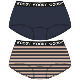 Woody Meisjes short duopack donkerblauw