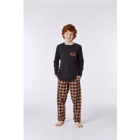Woody Jongens-Heren pyjama antraciet