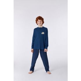 Woody Jongens-Heren pyjama donkerblauw