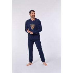 Woody Jongens-Heren pyjama donkerblauw