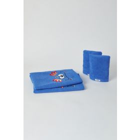 Woody Handdoek midden blauw-50x100cm