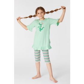 Woody Meisjes-Dames Pyjama pastelgroen