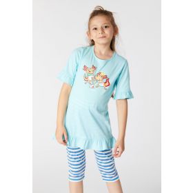 Woody Meisjes-Dames Pyjama hemelblauw