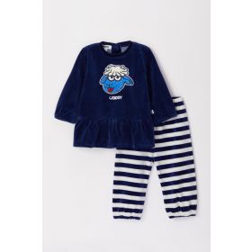 Woody Meisjes Pyjama donkerblauw