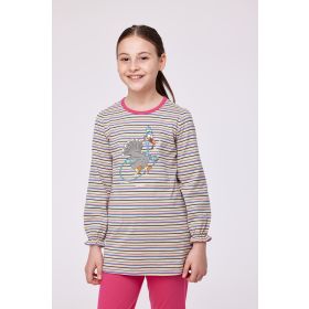 Woody Meisjes-Dames Pyjama multicolor streep