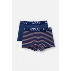 Woody Jongens Boxer duopack blauw uni +