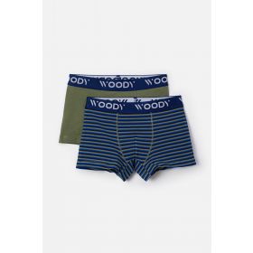 Woody Jongens Boxer duopack kakigroen un