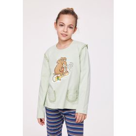 Woody Meisjes-Dames Pyjama pastelgroen