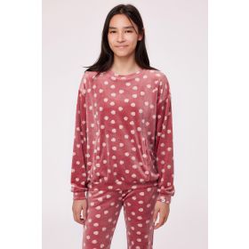 Woody Meisjes-Dames Pyjama bolletjes print roze