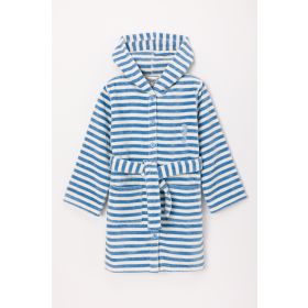 Woody Unisex Badjas blauw-witte streep
