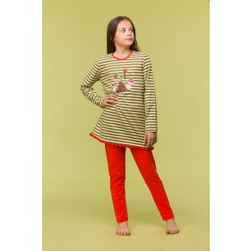 Woody Meisjes-Dames Pyjama multicolor streep