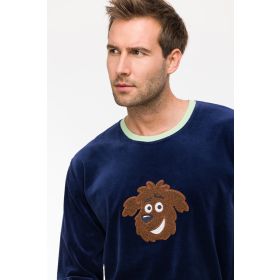 Woody Jongens-Heren Pyjama donkerblauw