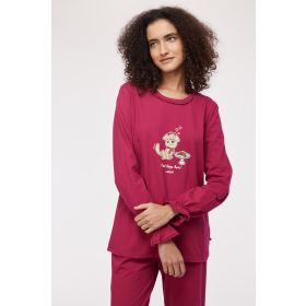 Woody Meisjes-Dames Pyjama framboos-rood